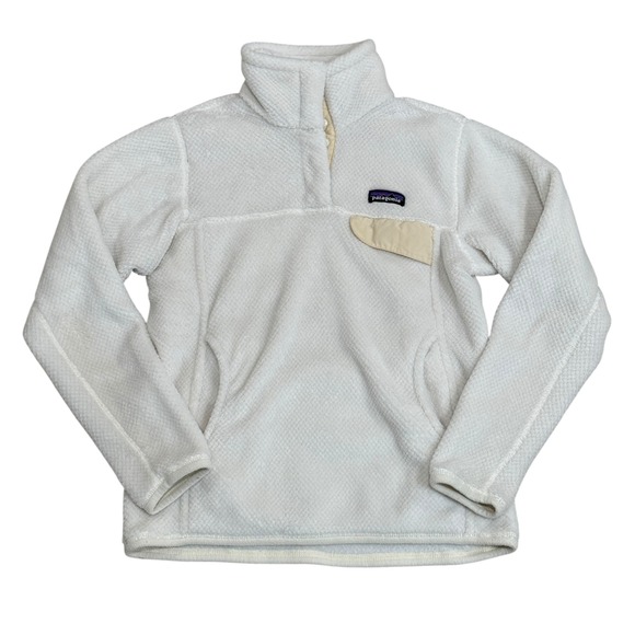 Patagonia Jackets & Blazers - Patagonia Re-Tool Snap-T Pullover Fleece White Raw Linen Women's Small